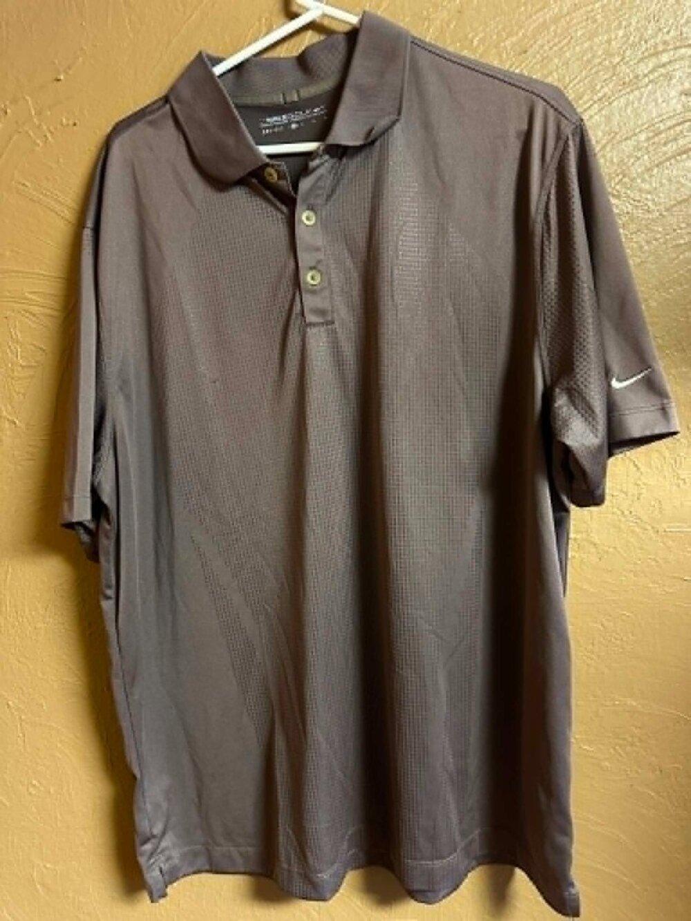 Mens Brown XL Nike Golf Dri Fit Short Sleeve Performance Polo Shirt #208